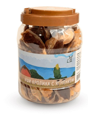 Лакомство для собак NORD FARM Уши кролика с ягнёнком, 600 гр