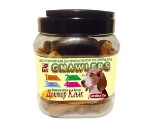 Лакомство для взрослых собак и щенков до 12 кг. Грин Кьюзин Доктор Клык жевательная косточка со вкусом сыра, банка 730гр