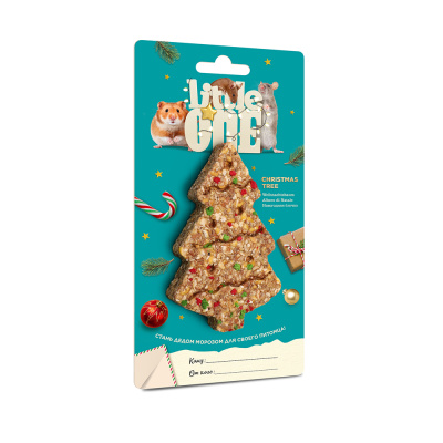 Little One Новогодняя елочка.лакомство-игрушка для хомяков, крыс, мышей и песчанок, 45 гр