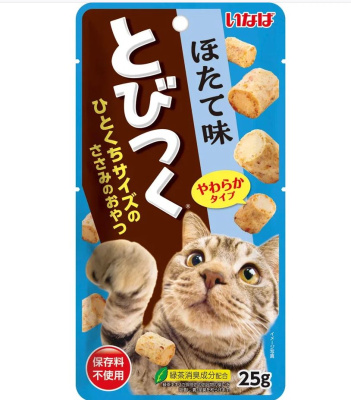 Лакомство для кошек Inaba Tobitsuku Снеки со вкусом морского гребешка, 25 г