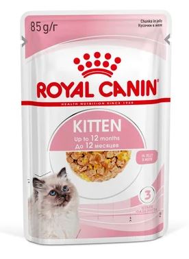 Royal Canin KITTEN корм полнорационный для котят до 12 месяцев (кусочки в желе) 85г