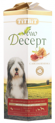 TiTBiT Печенье с мясом ягненка для собак 350г