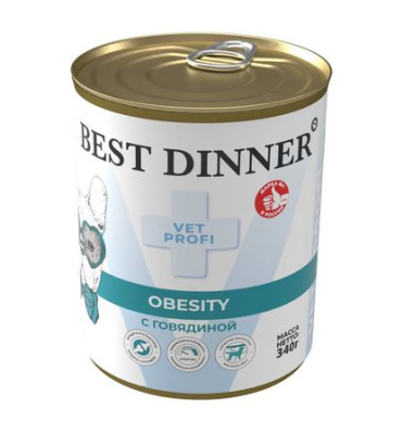 Best Dinner  Vet Profi Obesity Exclusive Консервы диетические для собак и щенков , Говядина 340 гр