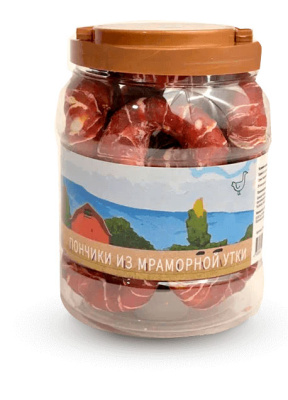 Лакомство для собак NORD FARM Пончики с мраморной утки 7 см, 600 гр