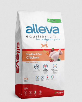 Сухой корм Alleva Equilibrium Chicken Sterilized Cat для кастрированных котов и стерилизованных кошек, 5 кг