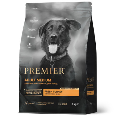 Premier Dog Turkey ADULT Medium       Индейка для собак средних пород 3 кг