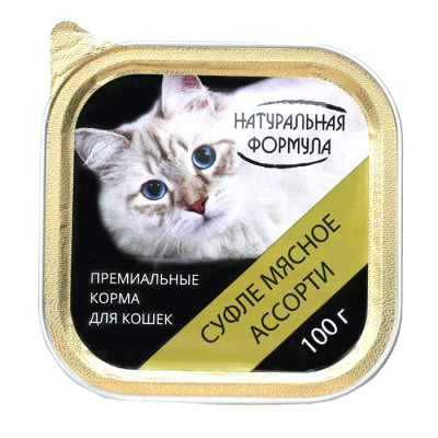 Натуральная Формула Влажный корм для кошек Суфле мясное ассорти 100 гр