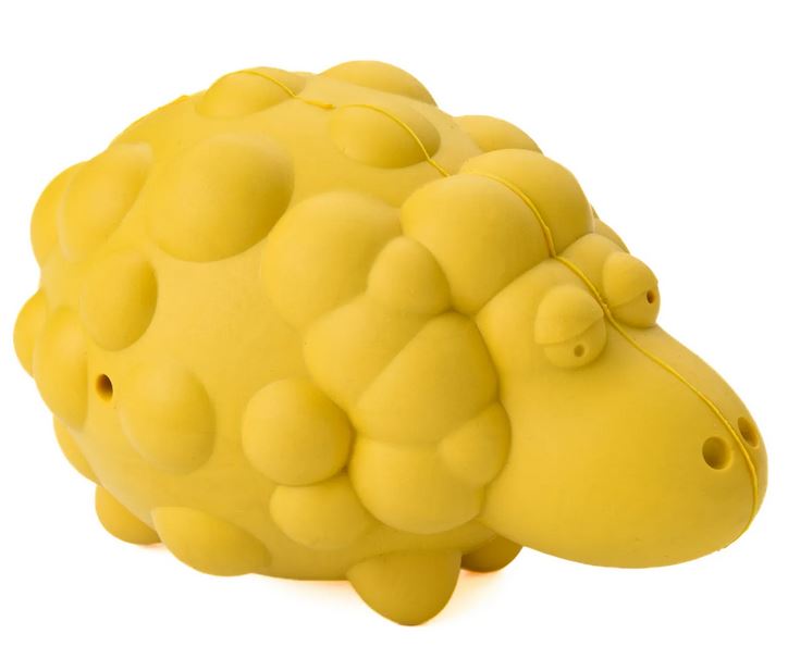 Игрушка Mr.Kranch для собак Овечка с пищалкой 8.5*12 см желтая с ароматом сливок