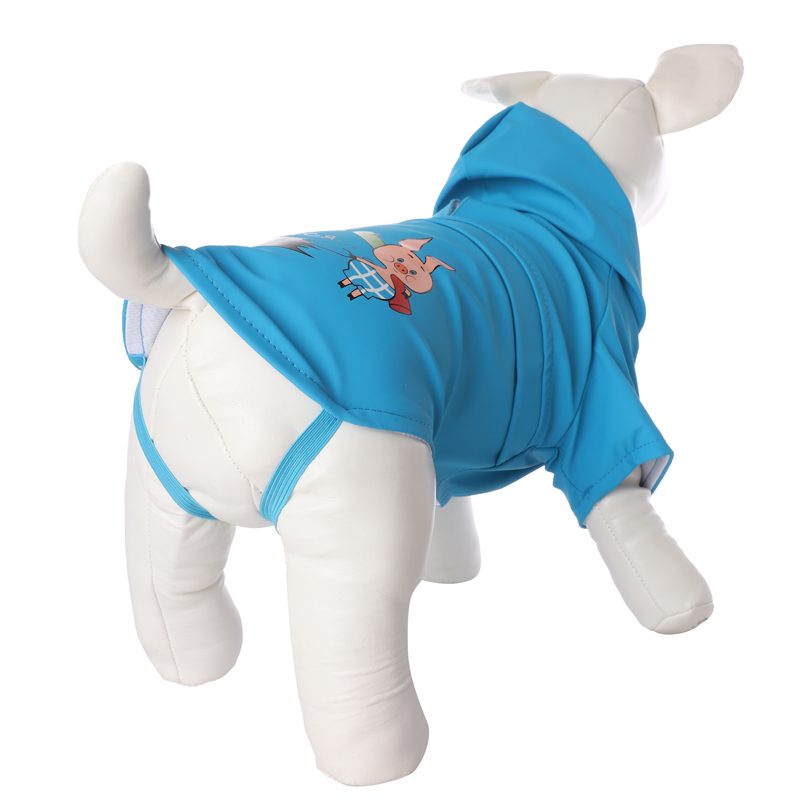 Triol СОЮЗМУЛЬТФИЛЬМ Попона-дождевик водостойкий "Дождь начинается" XL, голубой, дл.изделия по спине 40см