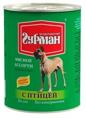 Четвероногий гурман Корм консервированный для собак "Мясное ассорти с птицей", 340 г