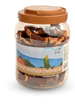 Лакомство для собак NORD FARM Сэндвичи из ягненка с яблоками, 800 гр