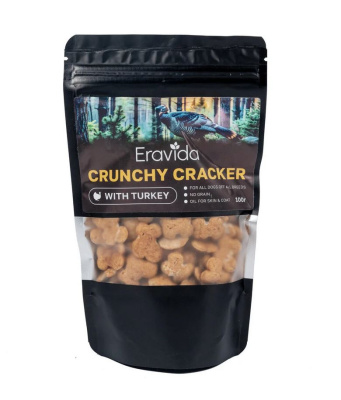 Eravida лакомство для собак всех пород, беззерновые крекеры с индейкой, 100 гр
