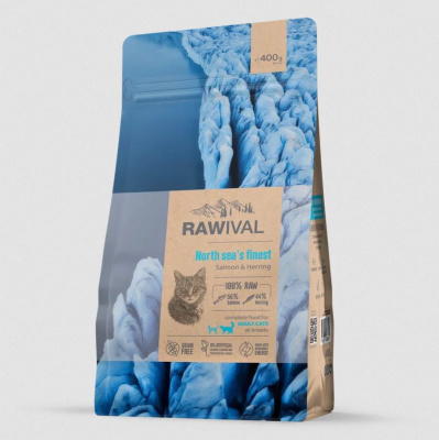Rawival "North Sea’s Finest" Сухой корм для взрослых кошек с лососем и сельдью, 0,4кг