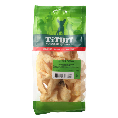 TITBIT Лакомство для собак Хрустики говяжьи, мягкая упаковка, 65 г