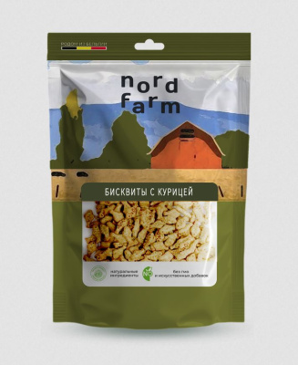 NORD FARM Лакомство для кошек "Бисквиты с курицей", 90 гр