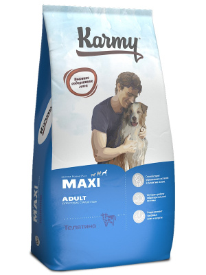 Karmy Maxi Adult Телятина 14кг. Корм для взрослых собак крупных пород старше 1 года.