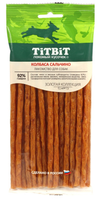 TiTBiT Лакомство для собак Колбаса Сальчино Золотая коллекция 120 г