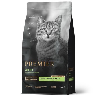 Premier Cat Lamb&Turkey ADULT             Ягненок с индейкой для взрослых     кошек 2 кг