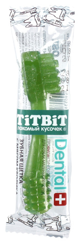 Лакомство TiTBiT Dental+ профилактическое для собак маленьких пород 3убная щетка с мясом кролика и мятой, 13 г