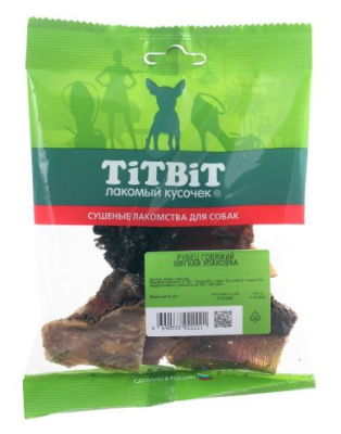 TITBIT. Лакомство  для собак. Рубец говяжий, мягкая упаковка, 40 г.